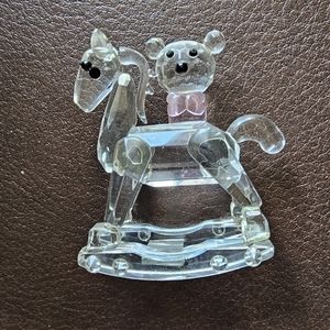 Crystal rocking horse figurine